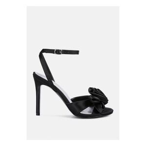 Rag & Co. Chaumet Satin Stiletto Flower Evening Sandal Shoes Size 8